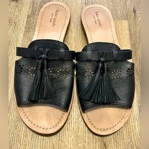 Kate Spade New York Size 11 Black Claire Flat Sandals Leather Upper S1101001